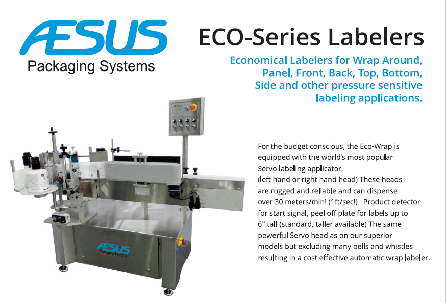 Aesus Labelers Eco Labelers v20 Aesus Packaging Systems