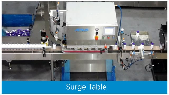Delta Inline Capper Induction Sealer Surge Turn Table Delta Wrap Labeler with vision Aesus Packaging Systems