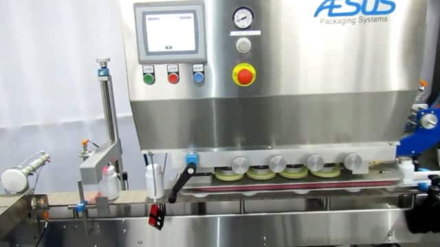 Delta Inline Spindle Capper with Elevator Aesus Packaging Systems
