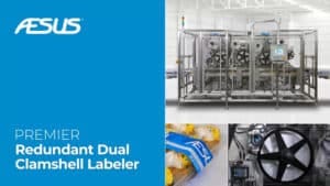 top and bottom labeler for clamshell cupcake containers