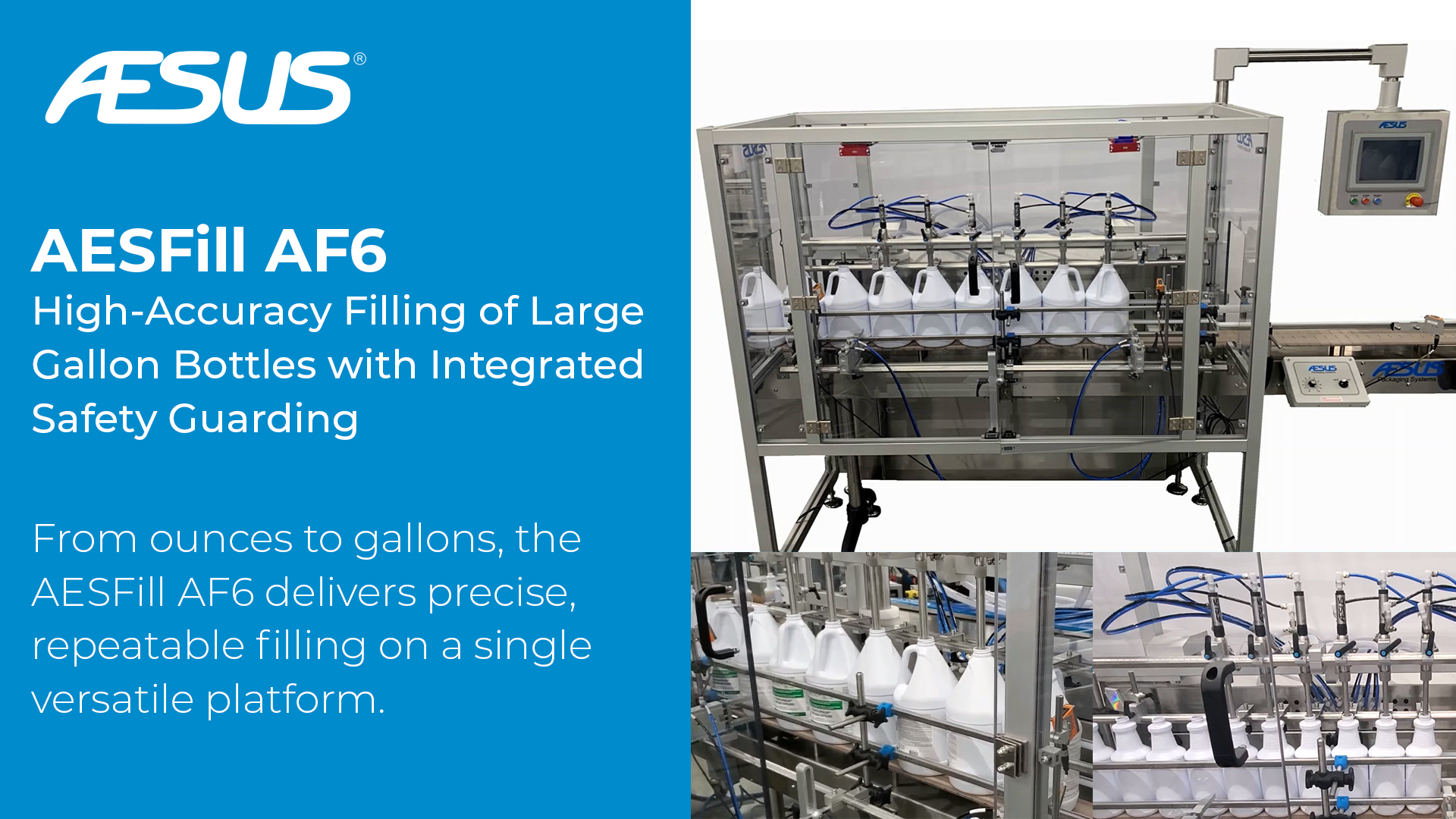 AESFIllAF6-GallonJugs-EN-VideoIntroScreen Aesus Unscrambler Small to Large Bottle Sorting