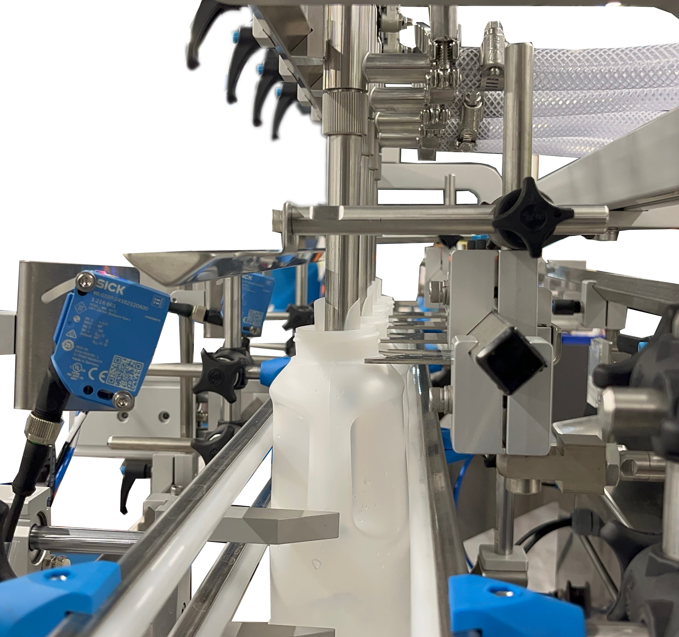 Liquid Fillers Automatic • AESFill AF4 to AF12 • Liquid Filling Machines • Aesus 4 Aesus Filler AutoKit NeckClamp DripTray Gating Aesus